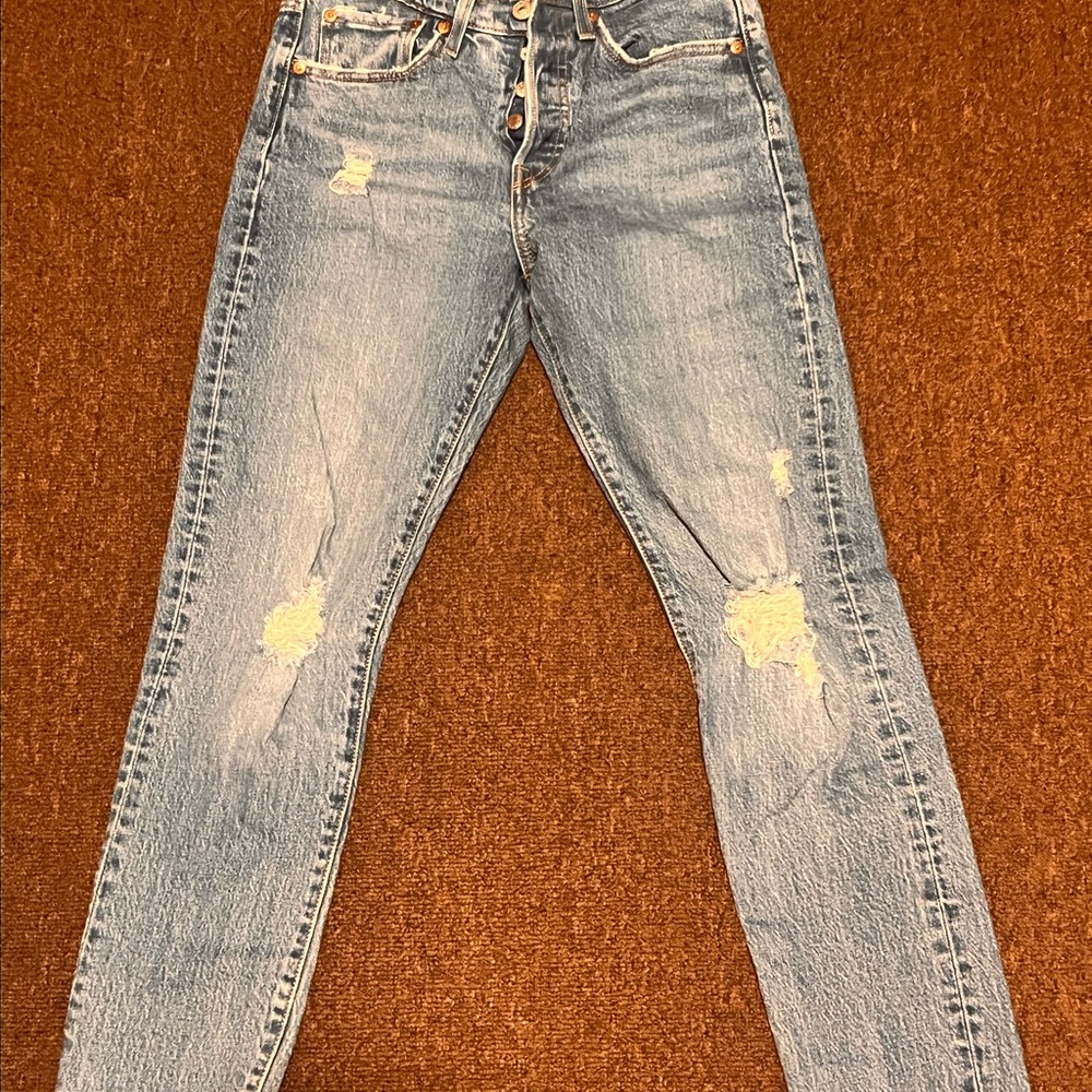 Levi’s 501 Blue Distressed Women Jeans